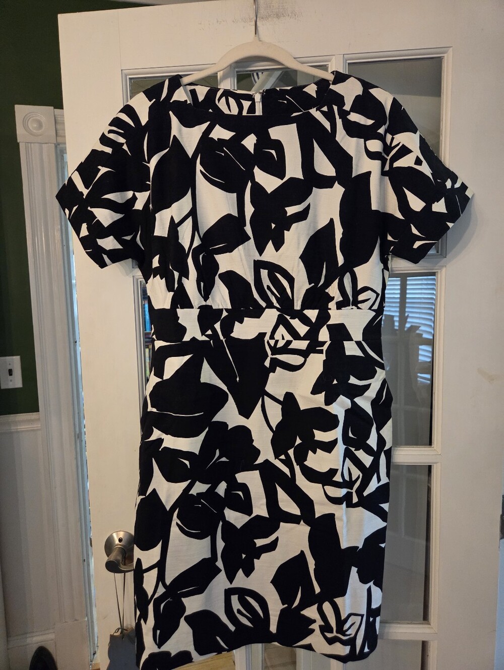 Halogen Black & White Floral Midi Dress - Size 14
